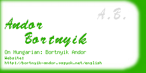 andor bortnyik business card